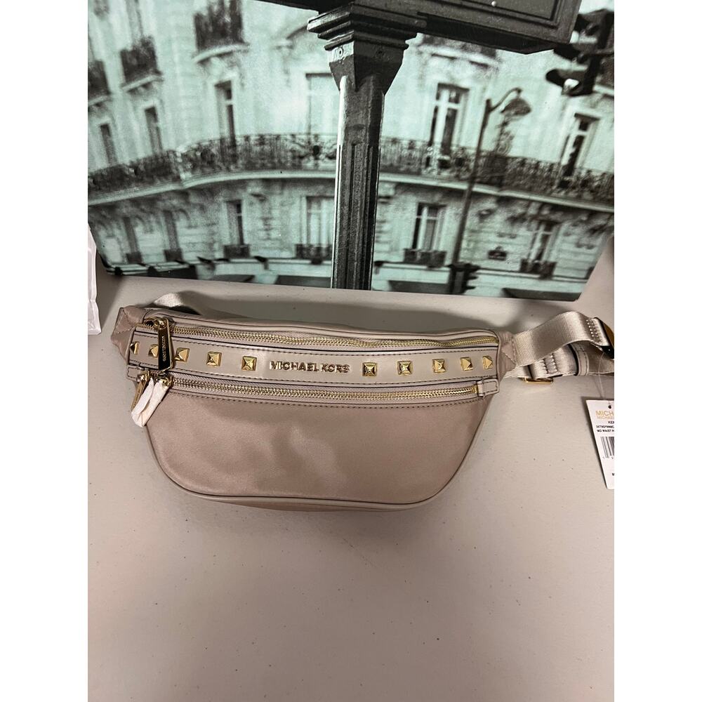 Michael Kors 35T9GY9N8C Kenly Nylon Studded Medium Waist Pack Fanny Belt Bag